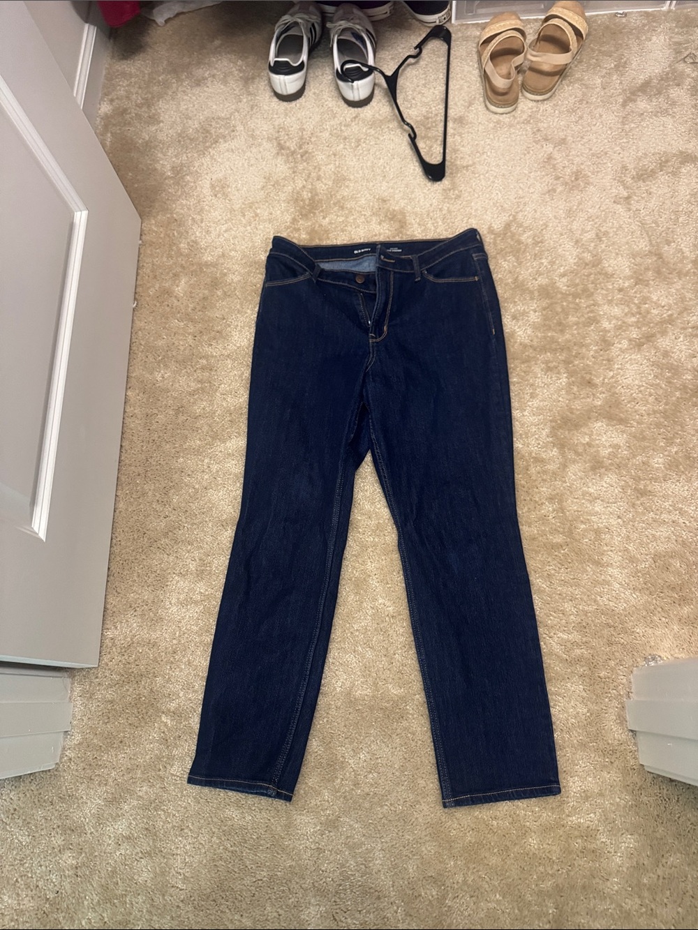 Dark Blue Women's Straight-Leg Jeans
